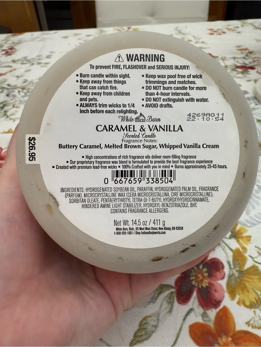 White Barn Caramel & Vanilla candle - Picture 2 of 2